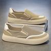 Summer casual shoes breathable canvas shoes thin mesh men's board shoes black one-pedal sneakers lazy shoes