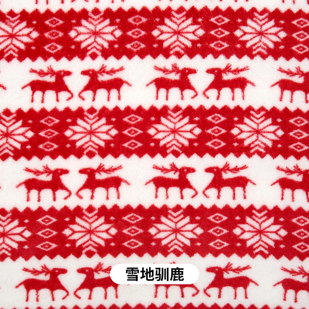 0.5m/1m/2m Coral Fleece Christmas Printed Fabric for Winter Sleepwear Pants Bedding Home Wear Handmade DIY Sewing Fabrics