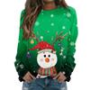 Women's Fashion Casual Long Sleeve Christmas Printed Neck Sweatshirt Top