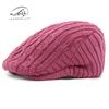 Retro Wool Beret Women's Autumn and Winter Knitted Hat Fleece Warm Cap Casual Forward Hat Men