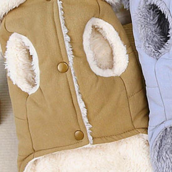Pet Cotton Coat Stylish Button Closure Warm Comfortable Dog Cat Outerwear with Traction Ring for Winter