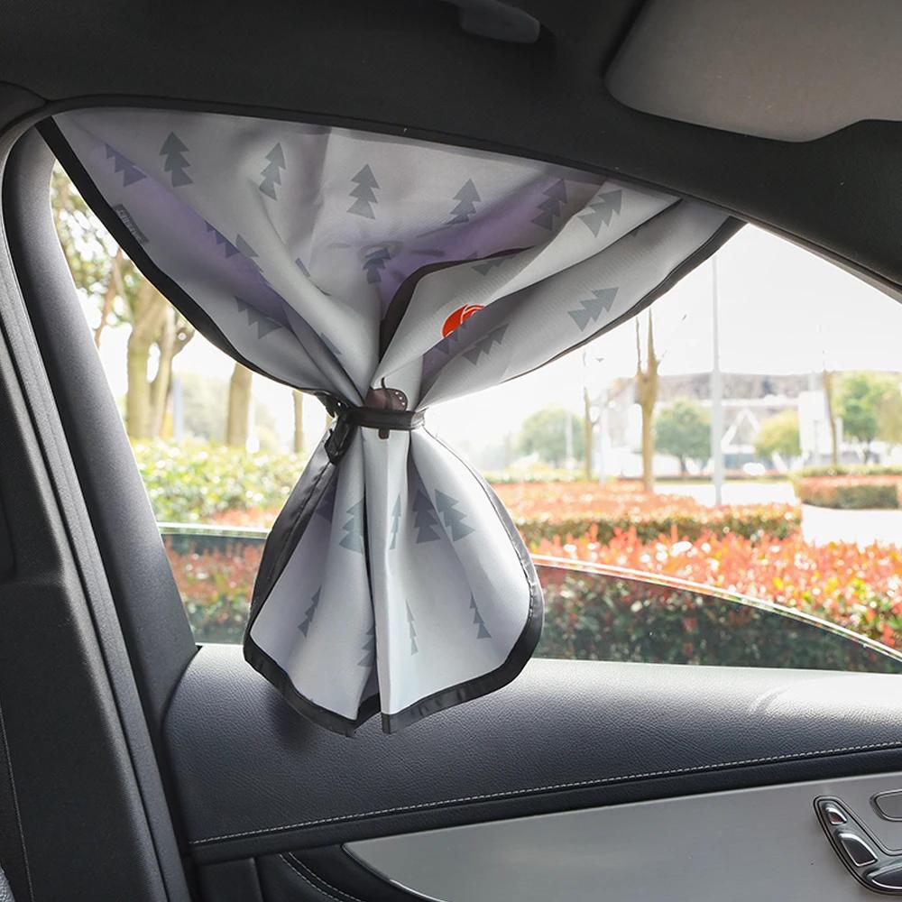 Universal Magnetic Car Sun Shade Cover UV Protection Side Window Curtain Cute Cartoon Design for Baby Kids Car Styling