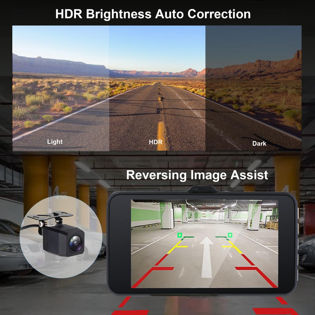 2K 4,0-Zoll Hochauflösender Fahrrekorder WIFI Drahtlose Handy-Verbindung Auto Dual-Objektiv Dual-Aufnahme