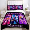 Custom Name Huntrix Name Bedding 3 Piece Set HD Print Duvet Cover Pillowcases for Teens Adult Bedroom Decoration