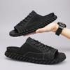 Fashion 2025 Summer Men Beach Luxury Design Sandals Hollow Leather Shoes Men's Arrival Casual Sandals Breathable Walking Hole Sandals
