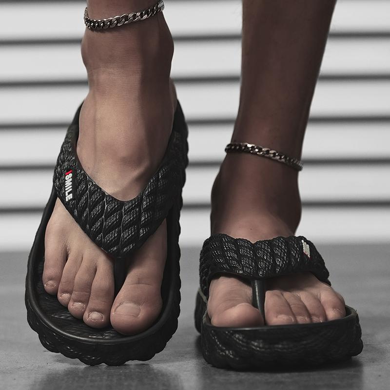 36-45 Velké jednobarevné módní žabky s měkkým dnem pro pánské pantofle, domácí, ležérní