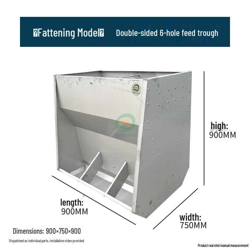 Free Shipping Stainless Steel Double-Sided Pig Feeder Trough for Piglets and Fertilizer.
