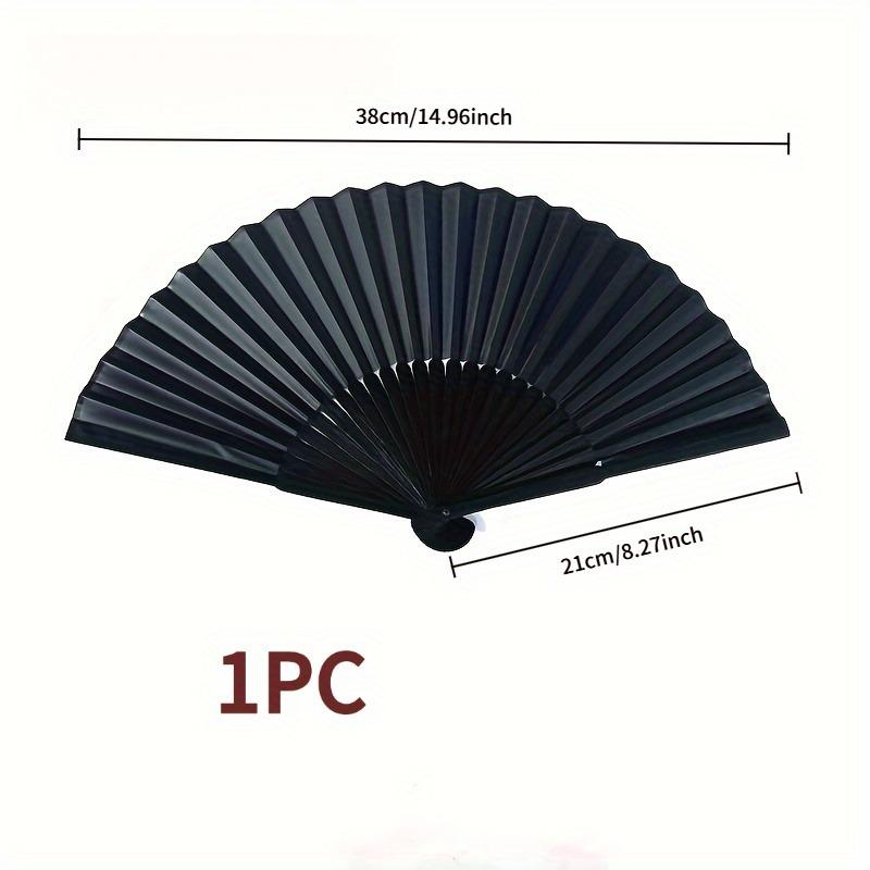 

1pc Japanese Chinese Style Bamboo Folding Fan, Elegant Retro Wedding Summer Cooling Fan for Cultural Events Photoshoot Ceremony чёрный