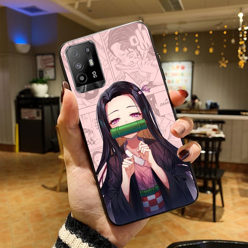 Anime Demon Slayer Kimetsu Kamado Phone Case for OPPO A54 A74 A94 A53S A9 A5 A15 A16 A91 A96 A76 Reno8 8Pro Reno2 Z