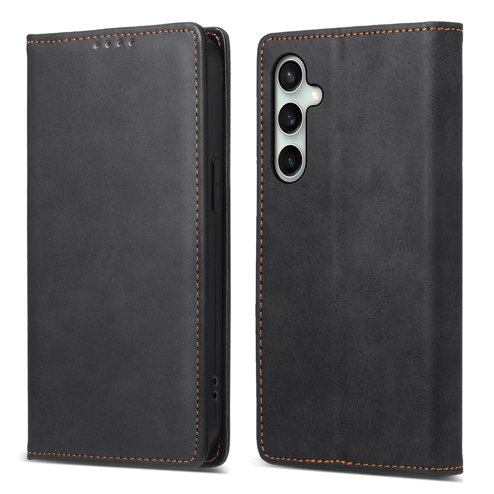 

For Samsung Galaxy S25 FE Wallet Case RFID Blocking PU Leather Phone Cover Black