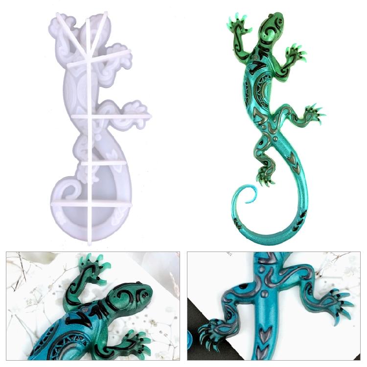 Stereo Gecko Epoxy Casting Mould for Wall Hanging Mount Decor DIY Crafts