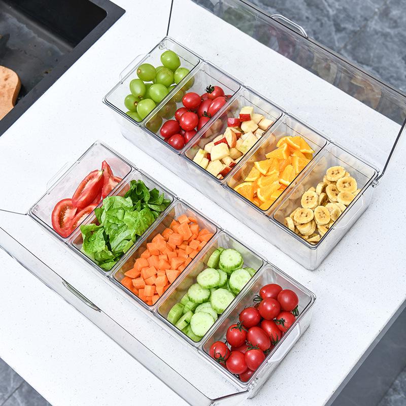 Large Capacity Salad and Fruit Preservation Box with Lid - Transparent and Food Grade