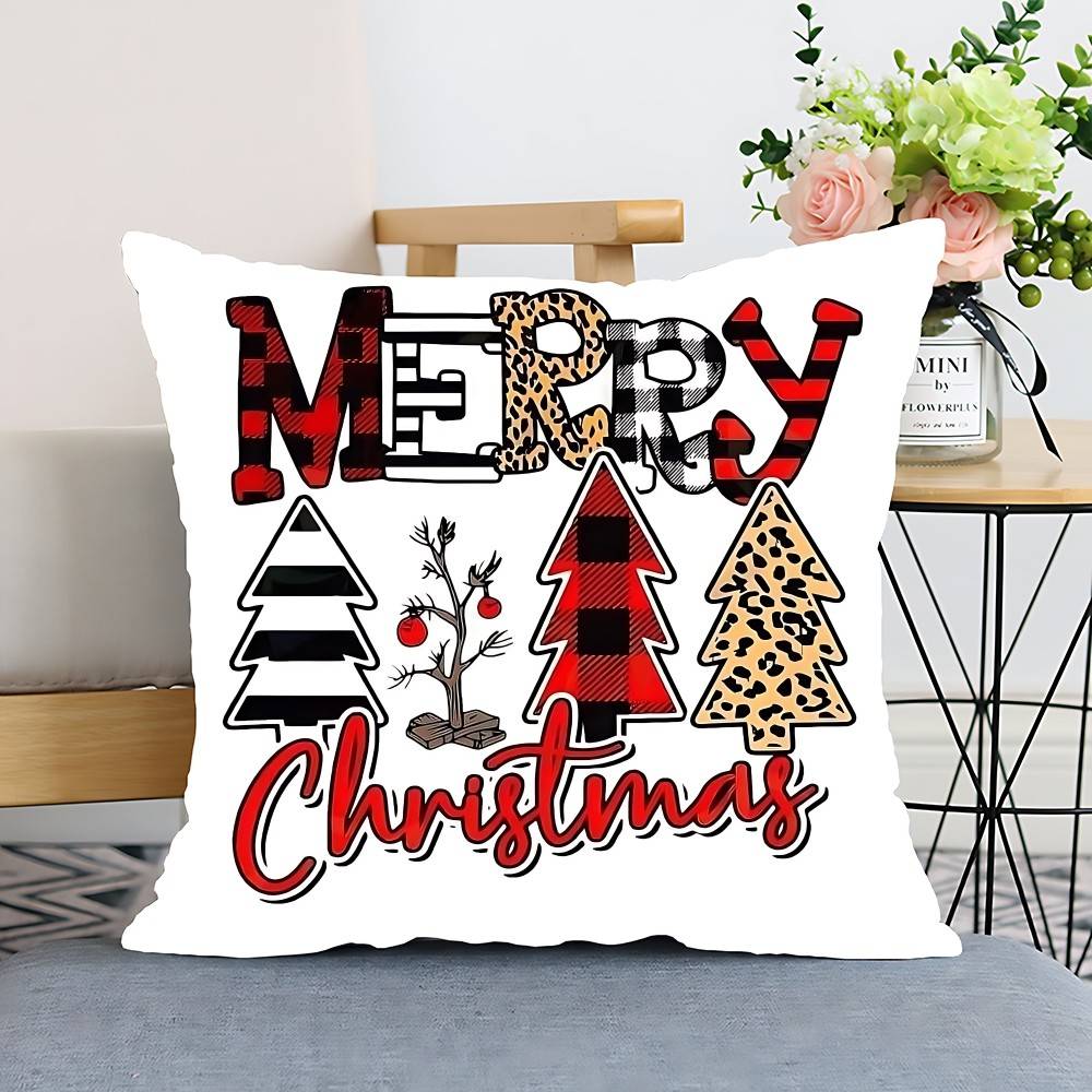 2026 Christmas Pillow Case Throw Pillow Cover Nordic Vintage Style Cushion Covers Home Living Room Sofa Couch Seat Decor