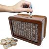 Wooden Money Box with Savings Target and Numbers, Reusable Money Saving Box for Cash, Savings Challenges Box w/Counter Crafts, Portable Storage Case