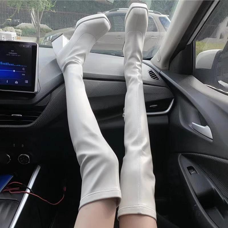 

Elastic boots over the knee boots 2025 autumn and winter new waterproof platform thick-soled thin boots high-heeled boots high knight boots women 40