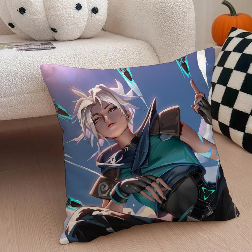 

Competitive Tactical American Game VVALORANT Cushion Cover Throw Pillow Cover Hidden Button Durable Polyester Chair Cushion 30X30cm