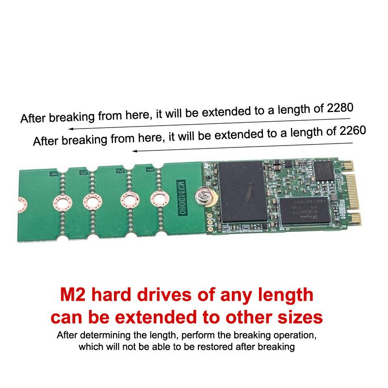 M.2 Ssd Adapter Card 2230/2242/2260 To 2280 Transfer Card Universal Extension Rack Board Riser Card Convert Card