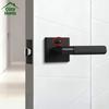 Modern Entry Door Lock Handle Set Zinc Alloy Room Interior Knurled Door Lock Levers Matte Black Bedroom Door Handle