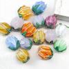 2Pcs Hand Painted Lampwork Glass Flower Bud Beads Vintage Tulip Loose Beads For Diy Bracelet Necklace Phone Chain Jewelry Making