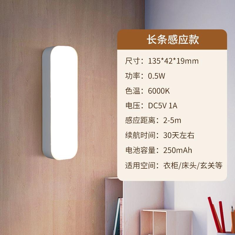 USB Human Body Intelligent Sensing Night Light Long Strip Night Light Home Corridor Passageways Lights Up At Night