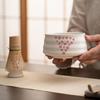 4-Piece Tea Ceremony Set with Matcha, 100-Standing Chasen, Chashaku (Tea Scoop), Chasa (Tea Spoon), and Matcha Bowl. Perfect for Beginners. Cherry