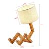 Moderne Stoffkunst Holz Schreibtisch Tischlampe Roboterform Holz Tischlampe Dekor Leuchten Wohnzimmer Arbeitszimmer Schlafzimmer Nachtlicht