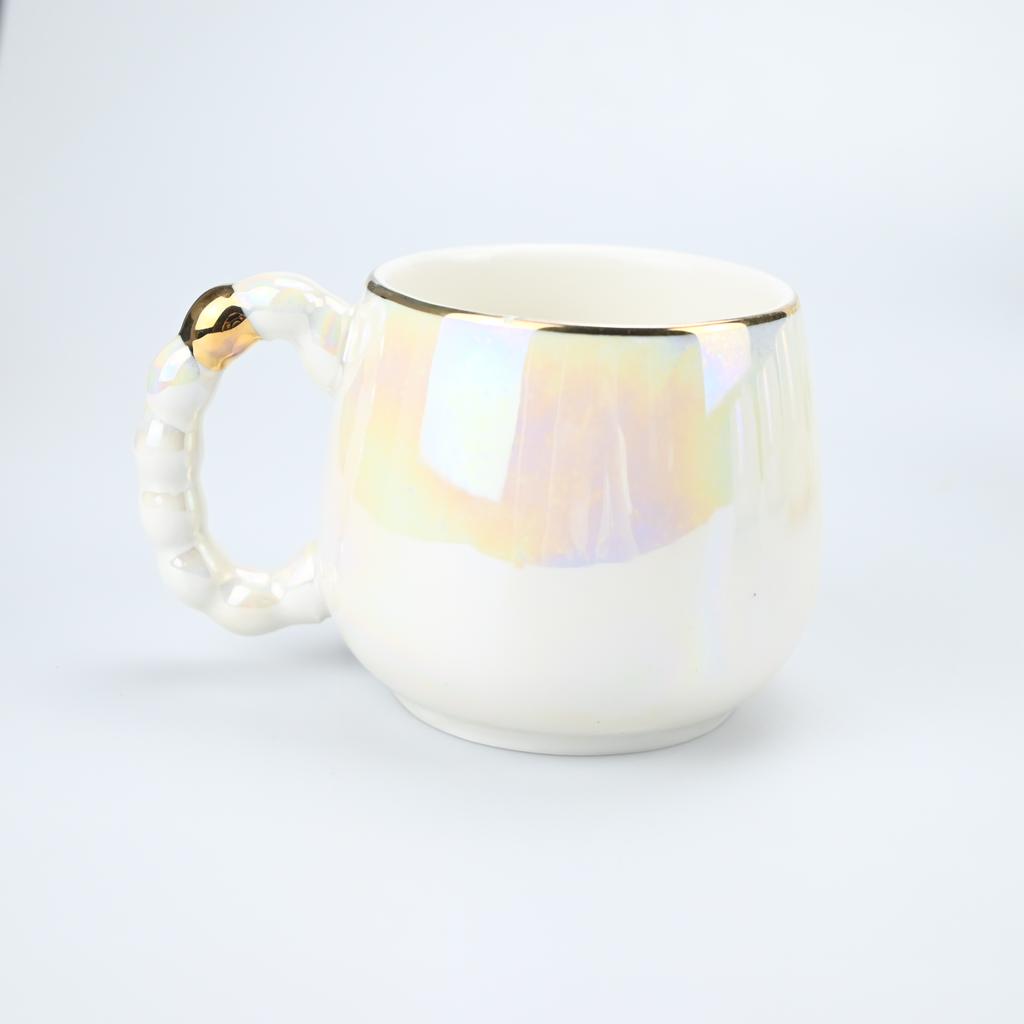 1pc/6pcs/8pcs porcelain tea set colored glaze - pearl colored ceramic teapot and, coffee, tea, creamer, kettle