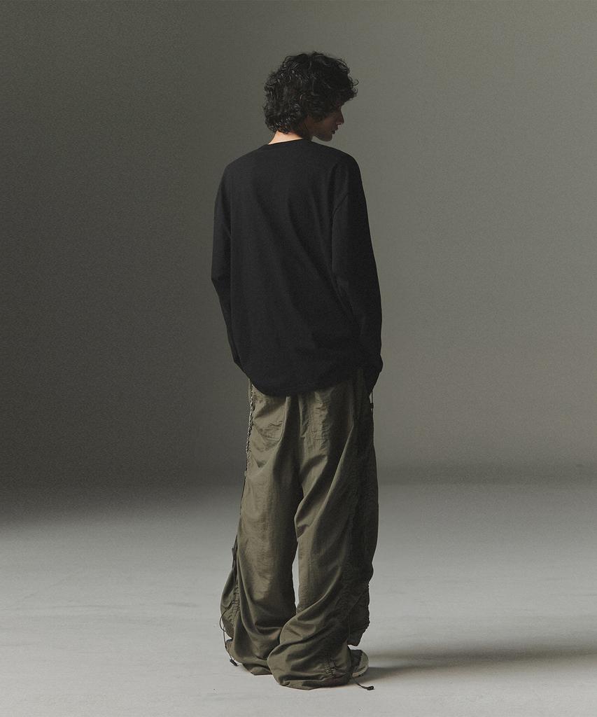 NOT4NERD Side Shirred Nylon Pants - Khaki