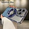 Luxury Soft Silicone Diamond Magsafe Case For iPhone 17 Air Magnetic Stand Holder Glitter For iPhone16 Plus 15 12 13 14 Pro Max Cover