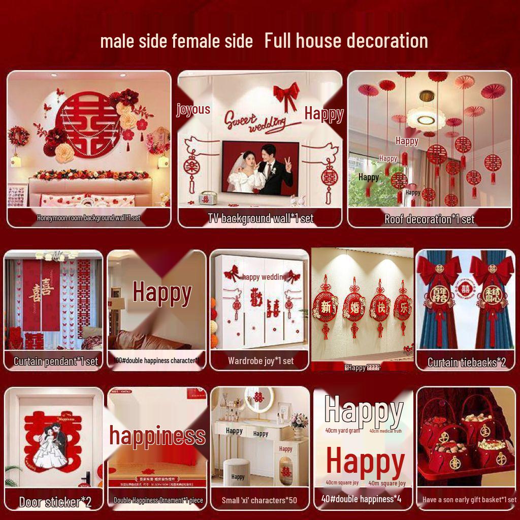 Wedding Decoration Set for Groom's Room & Bride's Bedroom