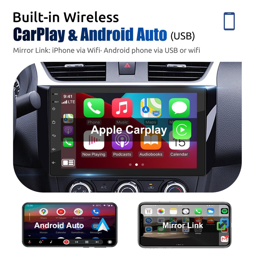 ESSGOO 7"/9"/10“ 2 DIN Android 13 4+64G Car Stereo Carplay Android Auto GPS Navigation Bluetooth FM RDS Radio WIFI Touchscreen