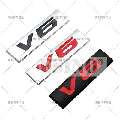 3D Metall Chrom Zinklegierung Emblem Universal V6 Logo Auto Plakette Karosserie Kofferraum Kotflügel Klebe Emblem Autozubehör