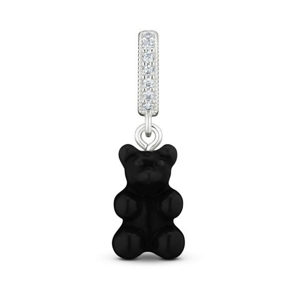 

[CRYSTAL HAZE]BEAR-BLACK-PAVE CONNECTOR Silver Charm NOSTALGIA BEAR-BLACK-PAVE CONNECTOR SILVER