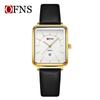 OFNS Women's Retro Square Watch – French Design, Simple Bar Markers, Business Style, Calendar, Waterproof, Quartz Movement.