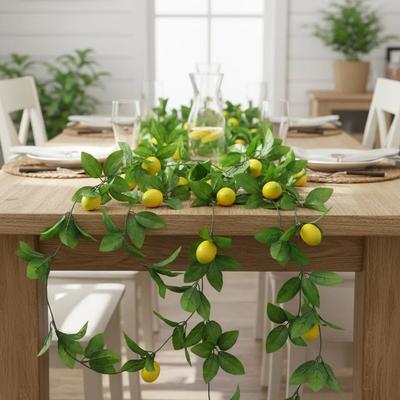 Artificial Lemon Vine 230cm for Aircon Ducts Doors Indoor Greenery Decor for Modern Traditional and Eclectic Spaces