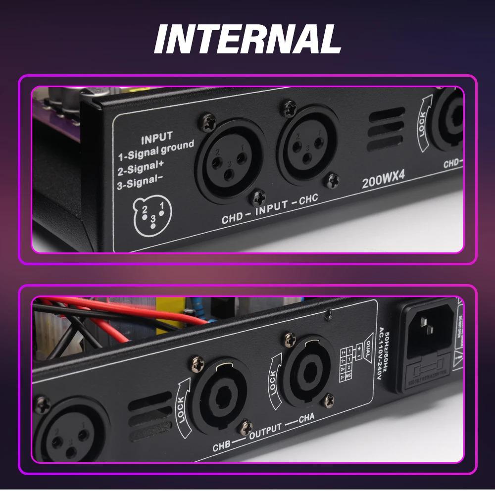 Dual Channel 1U Class D Stage Speaker Amplifier for Campus and Conference Rooms