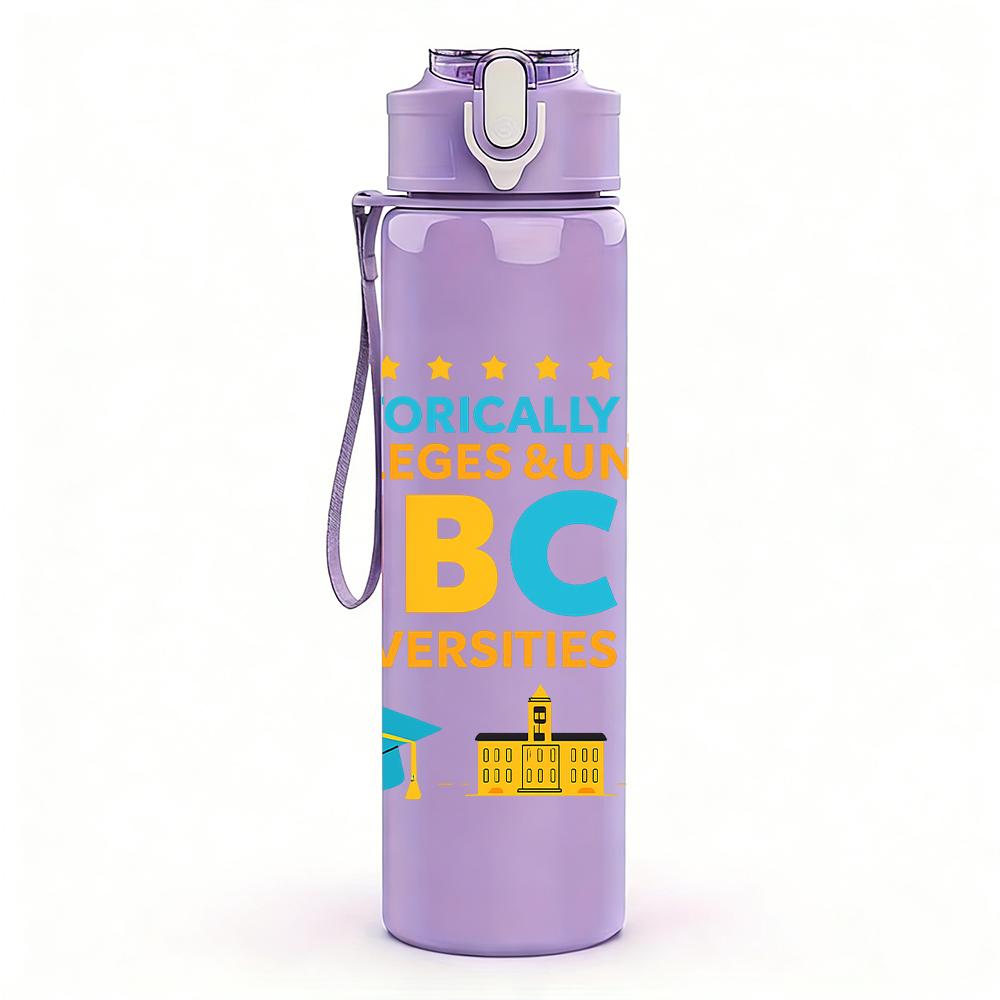 1PC HBCU Graduation Graphic,750ml Color Plastic Sports Water Bottle,Leakproof Flip Straw Lid,Suitable for Sports Office Home Use
