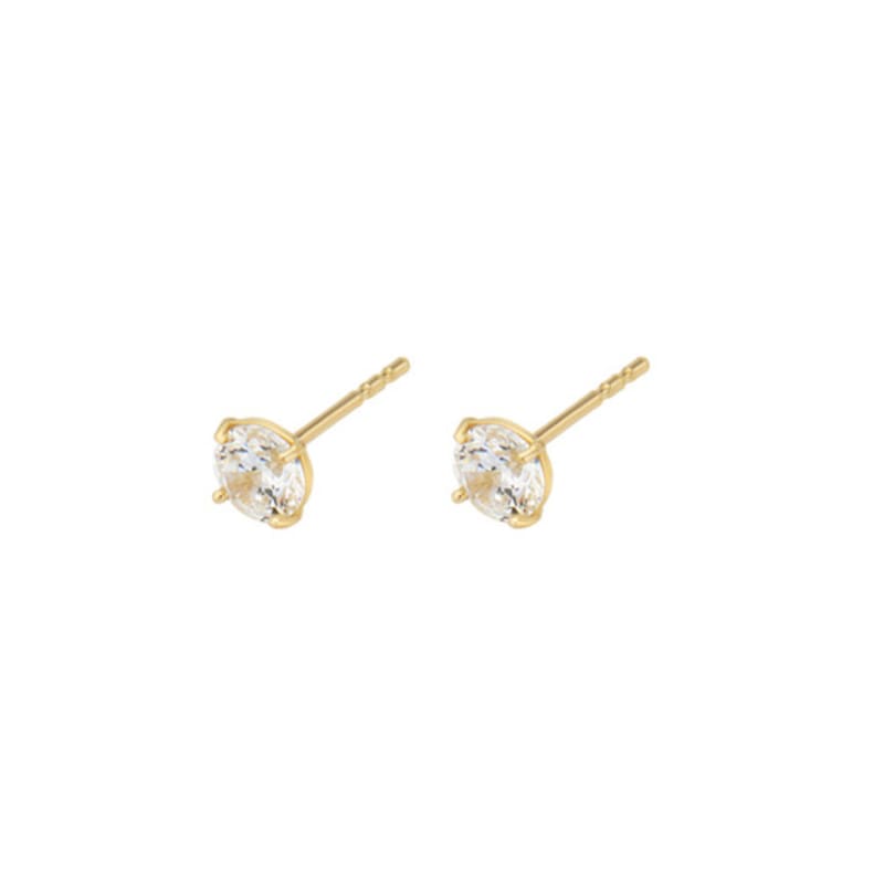 NORMALLEE [14K] Basic Cubic Earrings (4mm)
