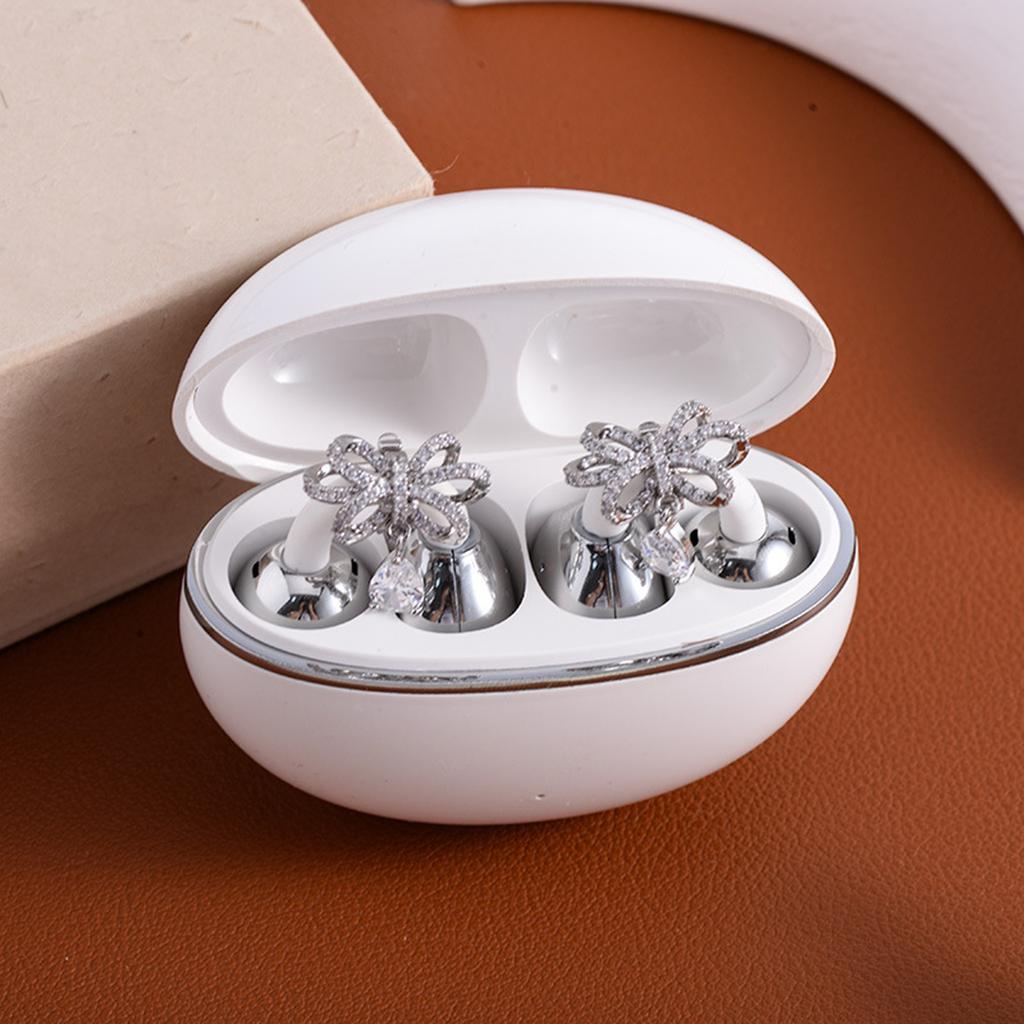 Ear Clip Wireless Headphones Rhinestones Earphone Accessories 1Pair Noise Reductions Waterproof Earphone Clip