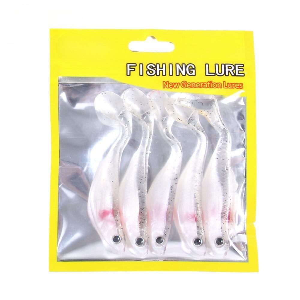 

5 шт. М яка рибальська приманка T-tail Bionic Bass Pike With 3D Eyes Artificial 8.8cm Fishing Snake