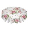 Pink Rose Romantic Flower White Round Table Cloth Festival Dining Waterproof Tablecloth Table Cover For Wedding Party Decor