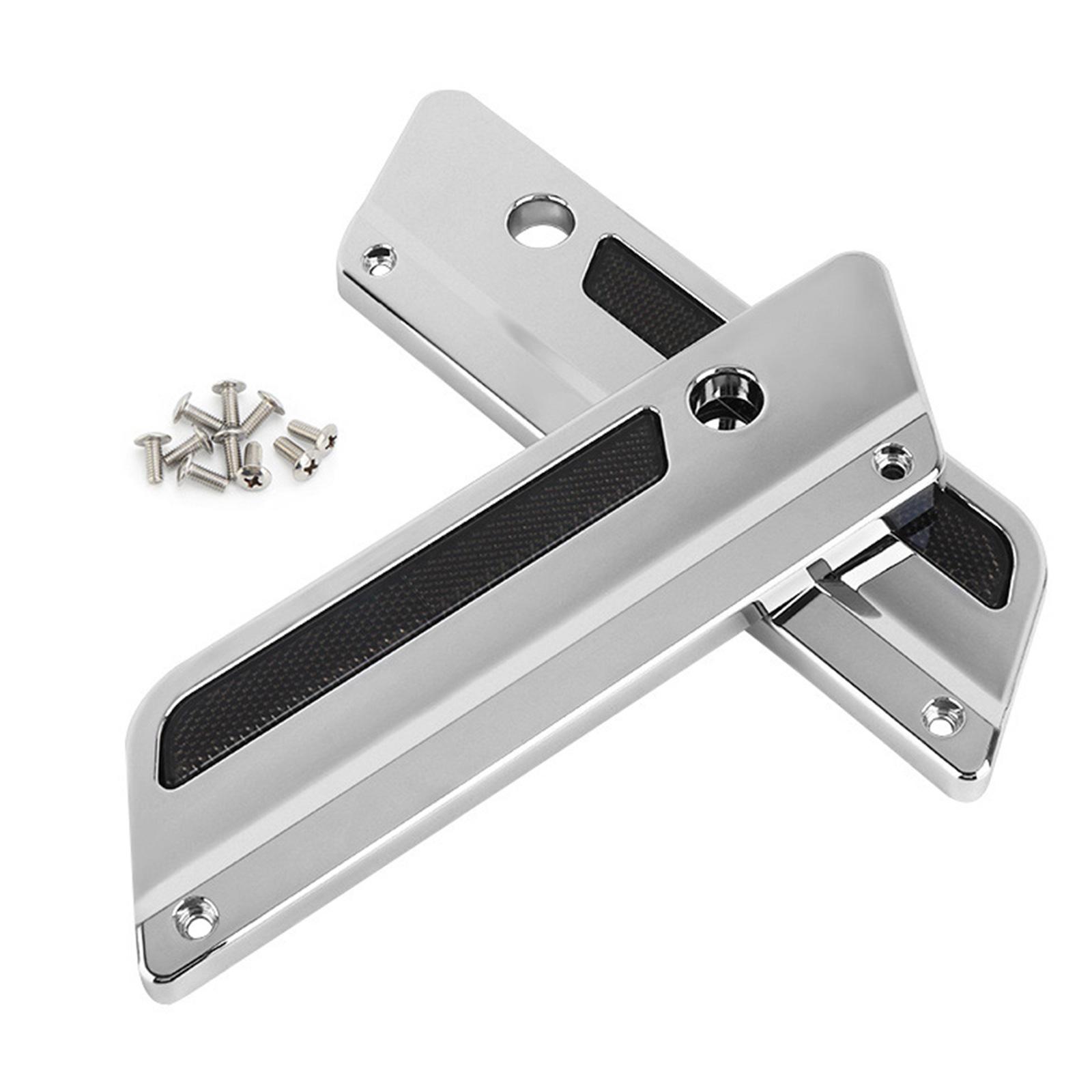 

Motorcycle Reflector Decoration Saddlebag Latches Cover Locks For Road Street 2014-up серебряный