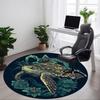 1pc Sea Turtle Print Chair Carpet for Office, Non-slip, Soft and Durable Leisure Rug, Perfect for Office, Living Room Yy251103115
