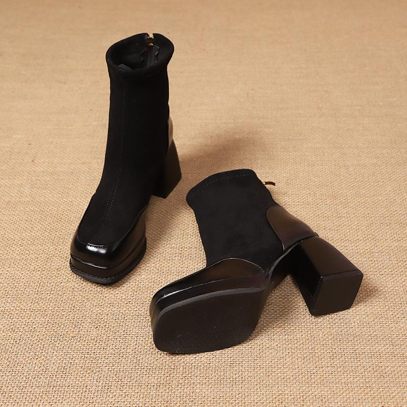 Moda Nowe Buty dla Kobiety Antypoślizgowe Jesień Zima Jednolity Kolor 2024 Wysoka Jakość Moda Outdoor Damskie Botki Botines Mujer
