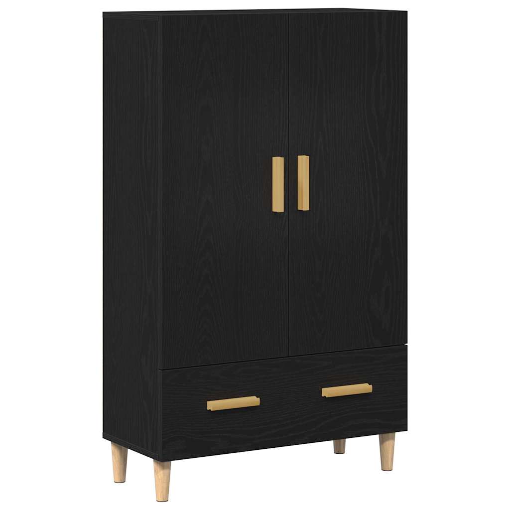 Highboard Black Oak Look 70 x 31 x 115 cm Engineered Wood