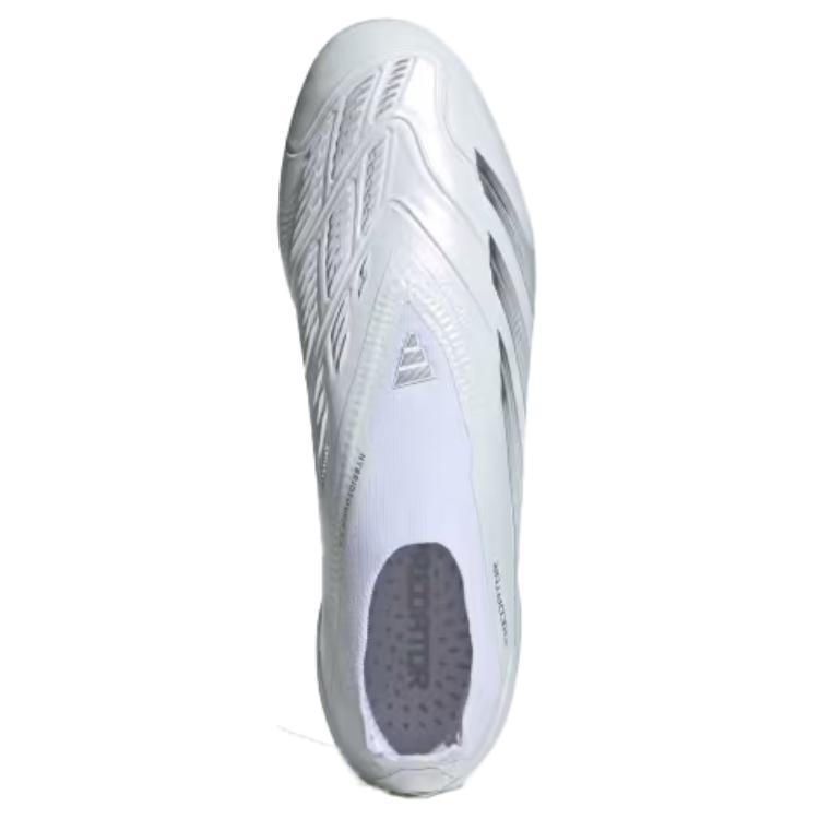 adidas Predator 24 Elite Schnürsenkellos FG Pearlized Pack Unisex Sneaker Weiß Wolkenweiß Silber-Metallic IE1806