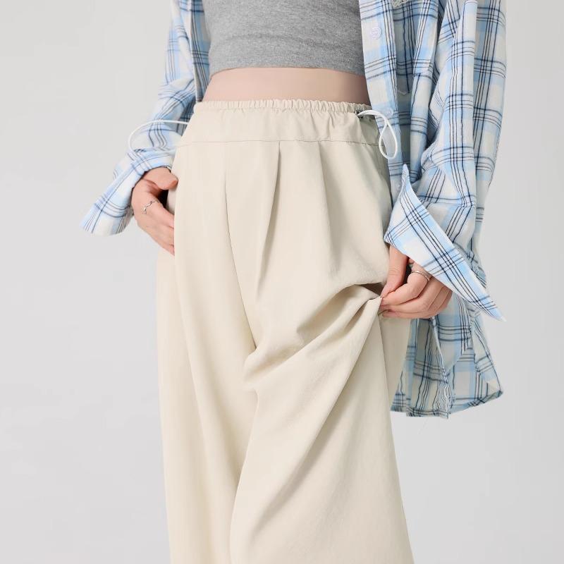 Thin Pregnant Women In Summer Wear Wide-leg Pants Without Support and Do Not Restrain The Belly. Casual Trousers Can Be Worn Postpartum