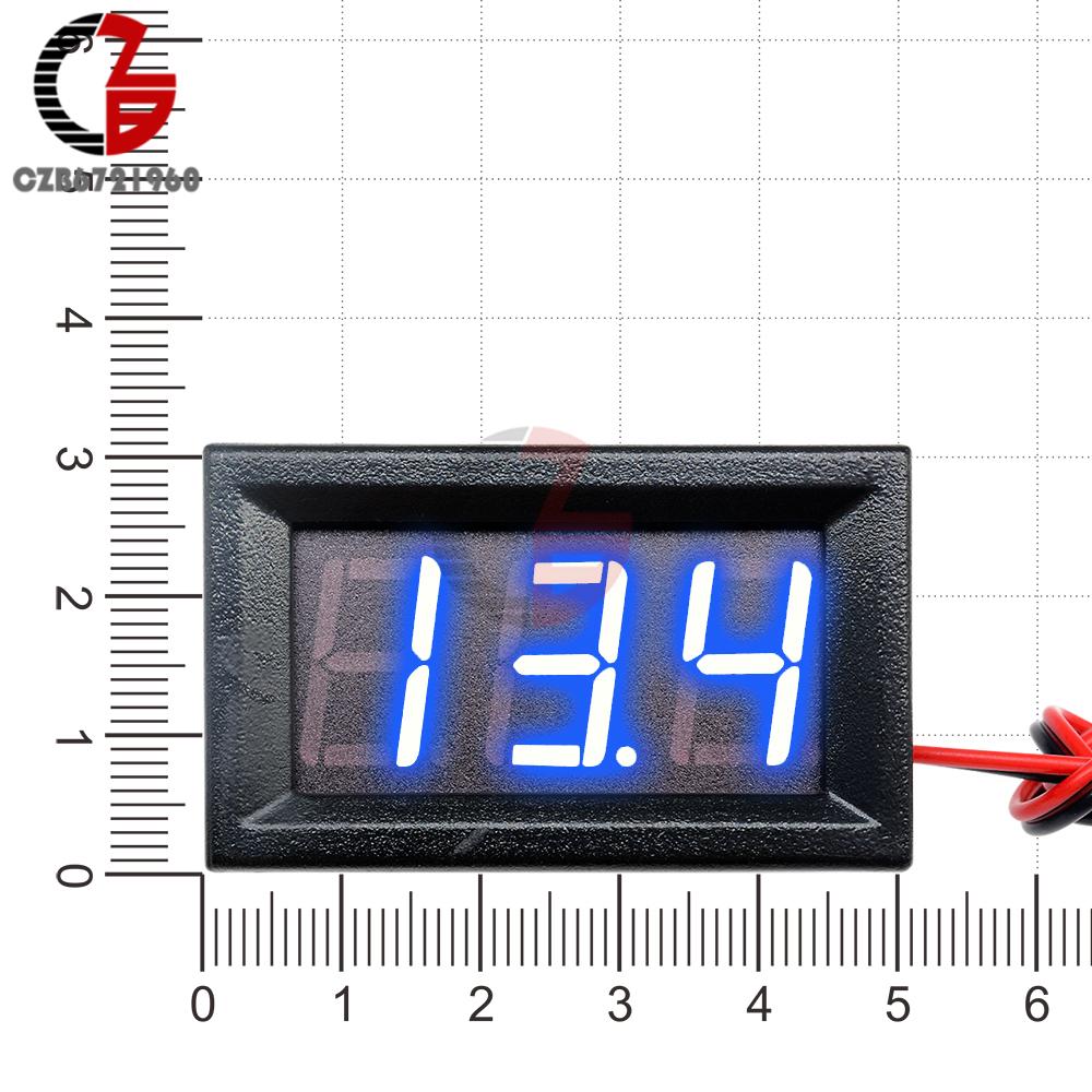 DC 4.7-30V 0.56'' Inch LED Digital Voltmeter Voltage Meter Car Motorcycle Electric Volt Tester Detector DC 5V 12V 24V 2 Wire