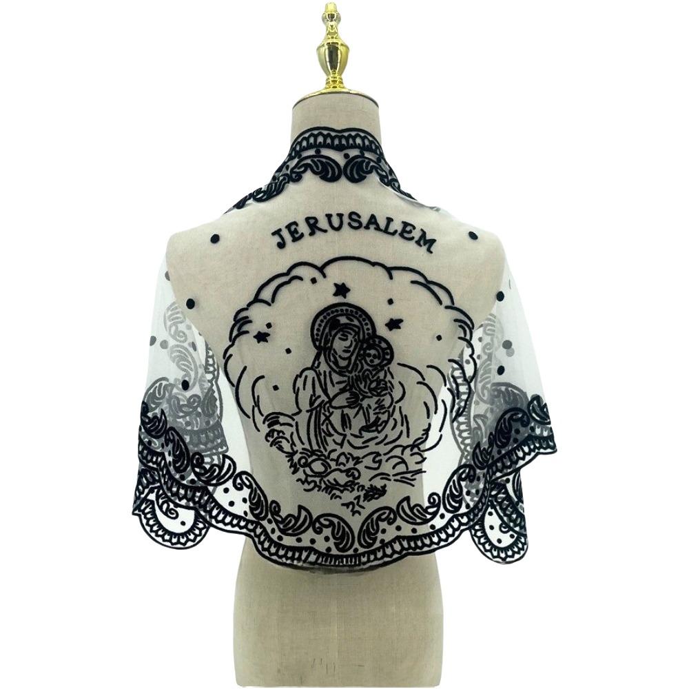 Hollow Out Lace Scarf Shawl Embroidery Hair Scarf Headband Fashion Lace HandkerChiefs for Women