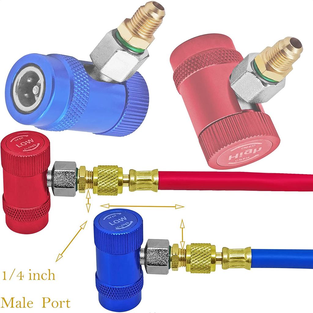 R1234yf Quick Connector Adapter Auto AC High/Low Side R1234yf Quick Couplers Refrigerant Adapters Conversion Kit